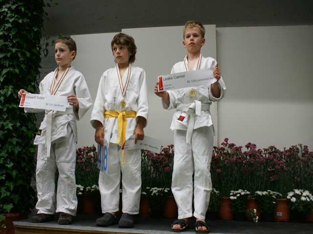 Camiel Leake op het podium bij Ippon Trophy Antwerp te Herentals.